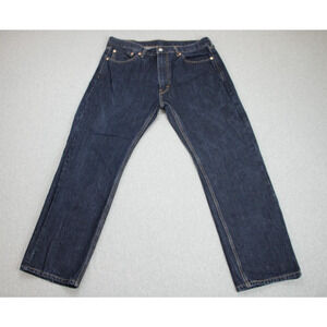 Levis Jeans Mens 36 x 33 Blue 505 Regular 100% Cotton Dark Wash